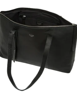 Marlowe' Black Leather Tote Bag