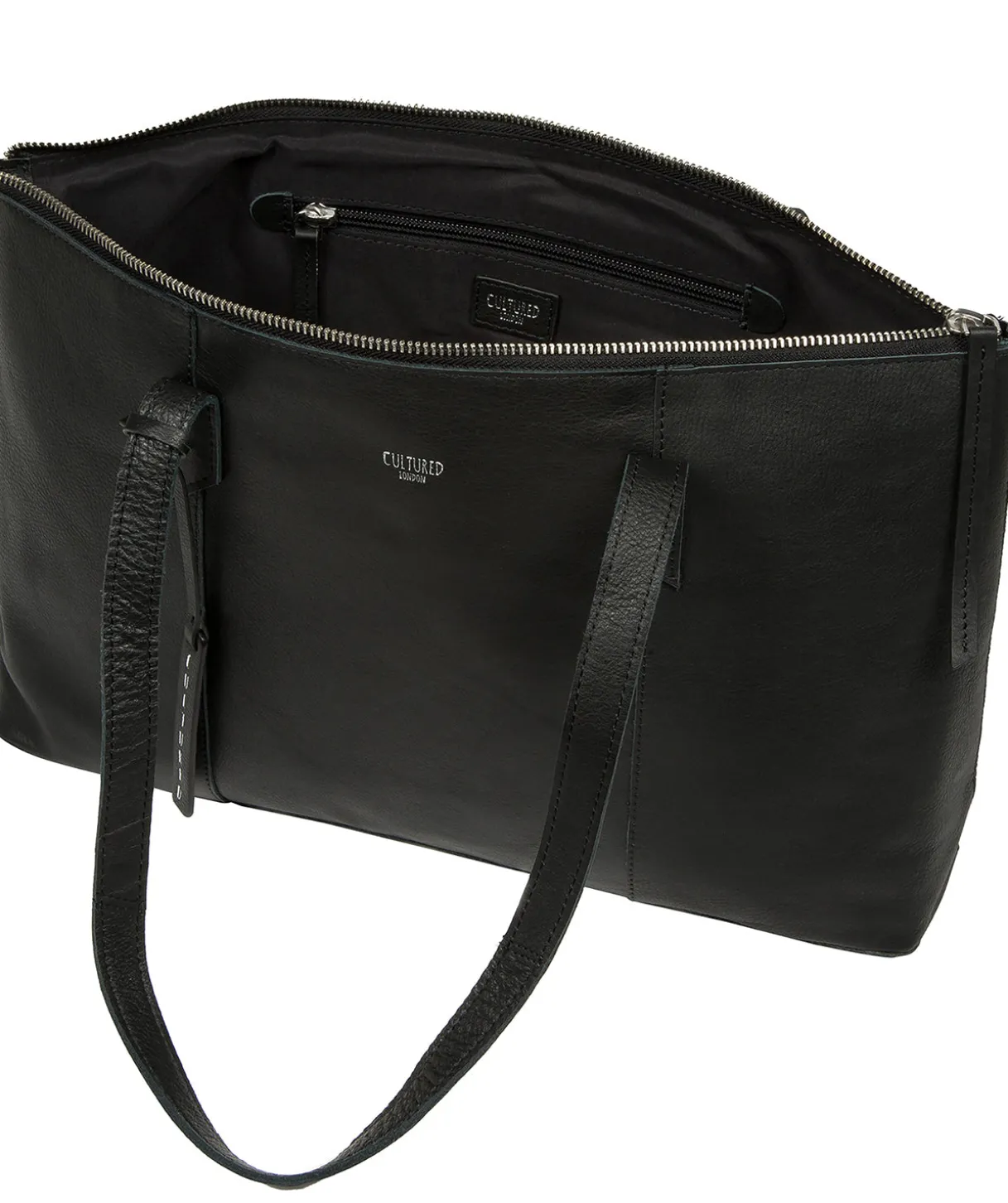 Marlowe' Black Leather Tote Bag