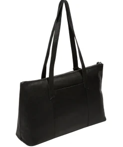 Marlowe' Black Leather Tote Bag