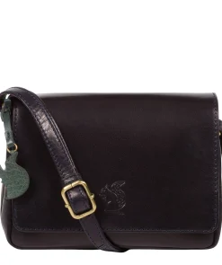 Marta' Navy Leather Cross Body Bag
