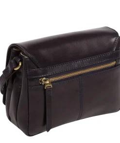 Marta' Navy Leather Cross Body Bag