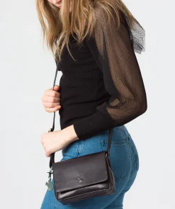 Marta' Navy Leather Cross Body Bag