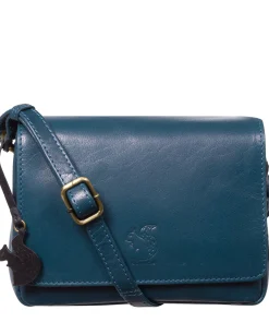 Marta' Snorkel Blue Leather Cross Body Bag
