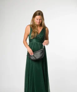 Melisande' Black Leather Cross Body Bag