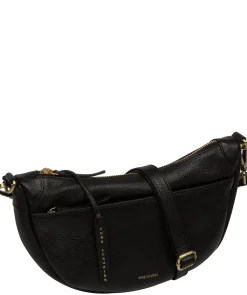Melisande' Black Leather Cross Body Bag