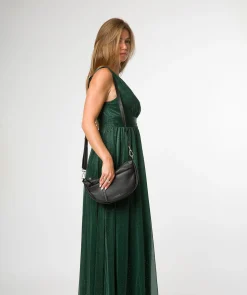 Melisande' Black Leather Cross Body Bag