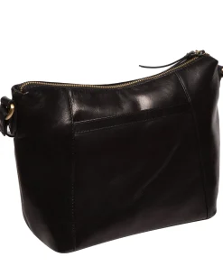 Merrill' Black Leather Cross Body Bag