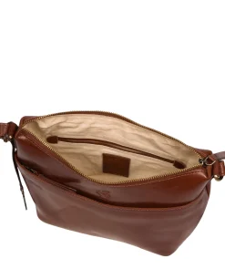 Merrill' Conker Brown Leather Cross Body Bag