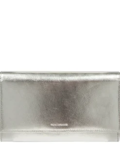 Mia' Metallic Silver Leather Purse