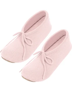 Millom' Blush Pink Cashmere & Merino Wool Medium Ballet Slippers