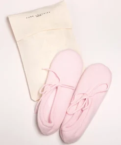 Millom' Blush Pink Cashmere & Merino Wool Medium Ballet Slippers
