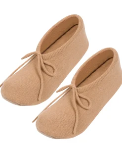 Millom' Caramel Cashmere & Merino Wool Medium Ballet Slippers