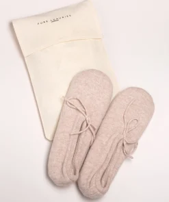 Millom' Oatmeal Cashmere & Merino Wool Medium Ballet Slippers