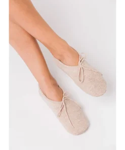 Millom' Oatmeal Cashmere & Merino Wool Medium Ballet Slippers