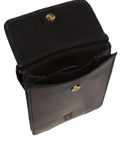 Milly' Black Leather Cross Body Phone Bag