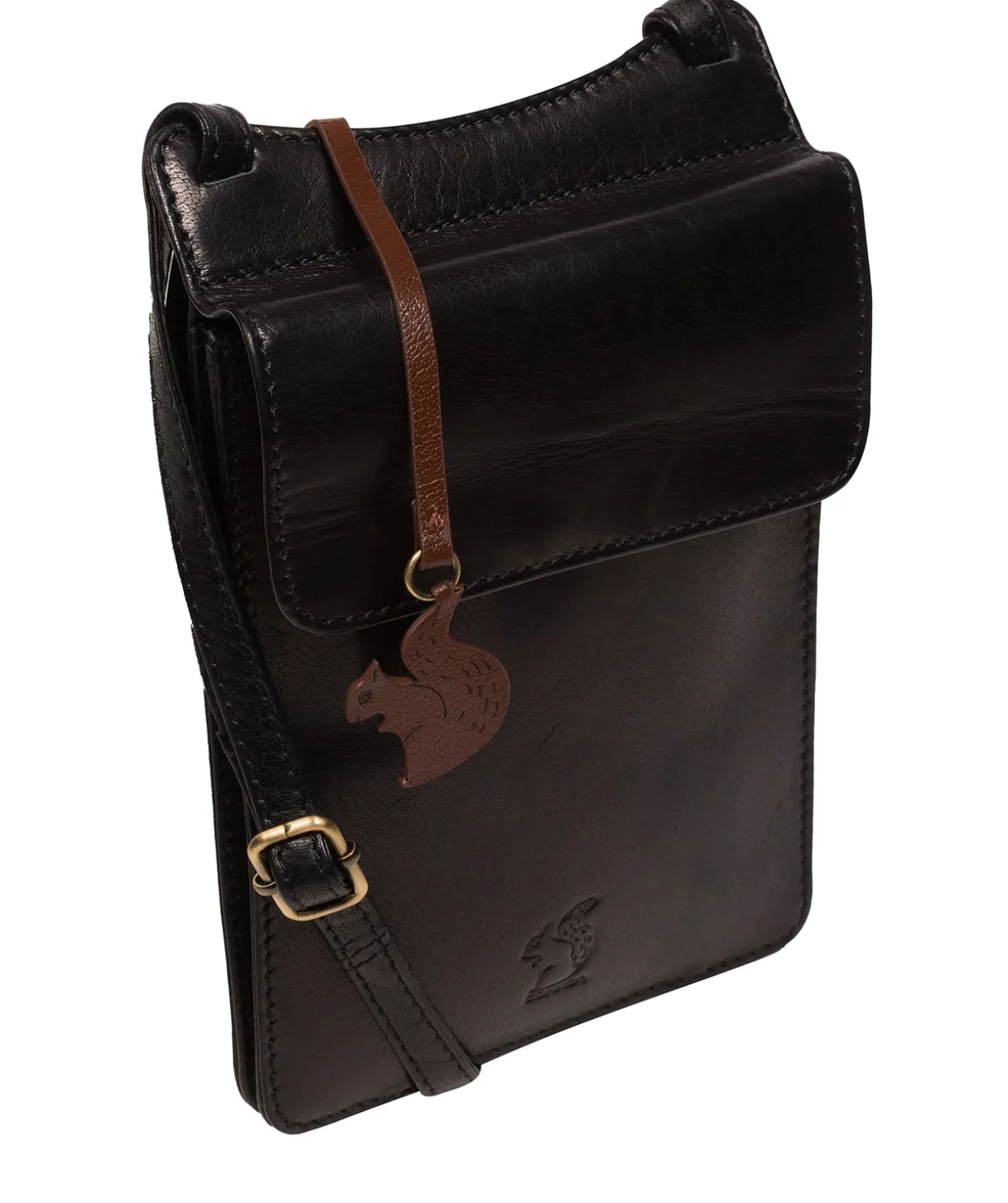 Milly' Black Leather Cross Body Phone Bag