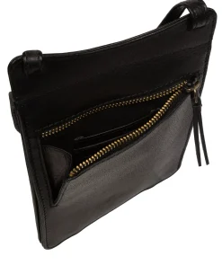 Milly' Black Leather Cross Body Phone Bag