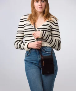 Milly' Black Leather Cross Body Phone Bag