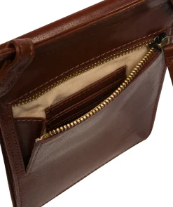 Milly' Conker Brown Leather Cross Body Phone Bag