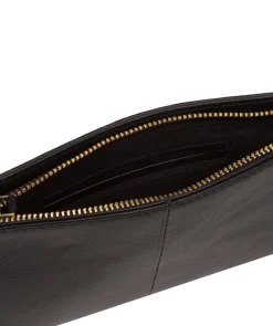 Mimi' Black Leather Evening Phone Bag