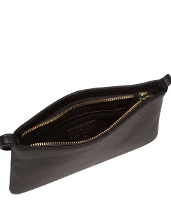 Mimi' Black Leather Evening Phone Bag