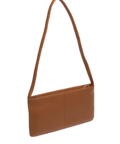 Mimi' Tan Leather Evening Phone Bag
