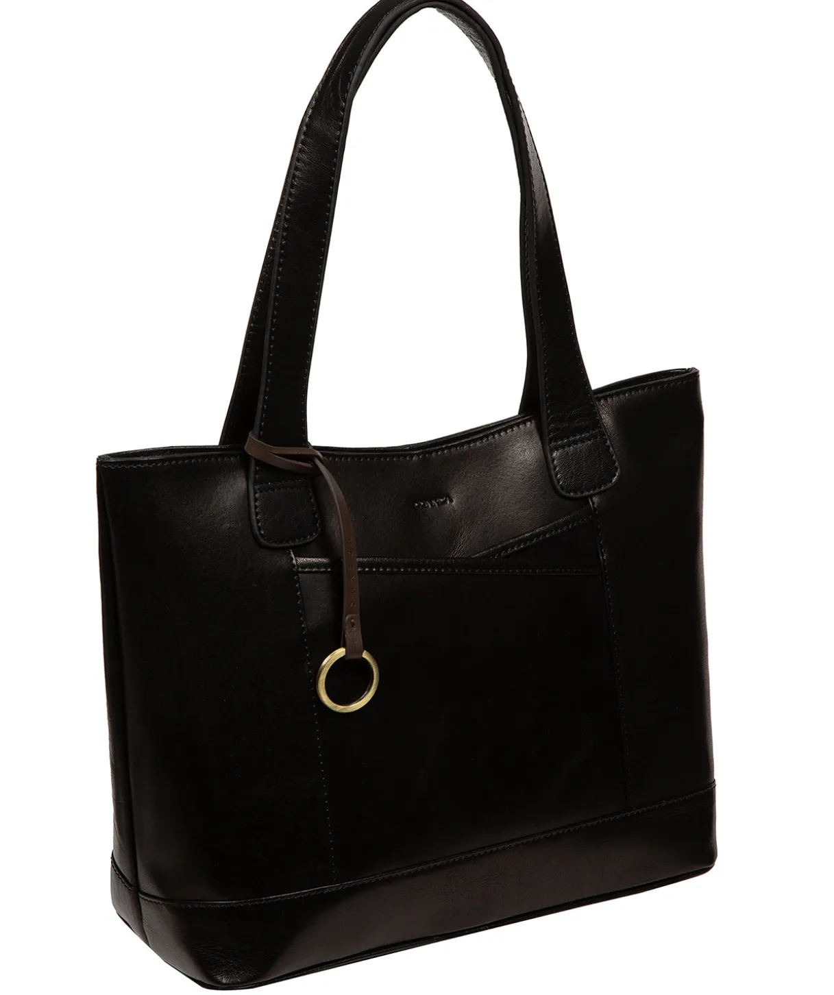 Minella' Black Leather Tote Bag