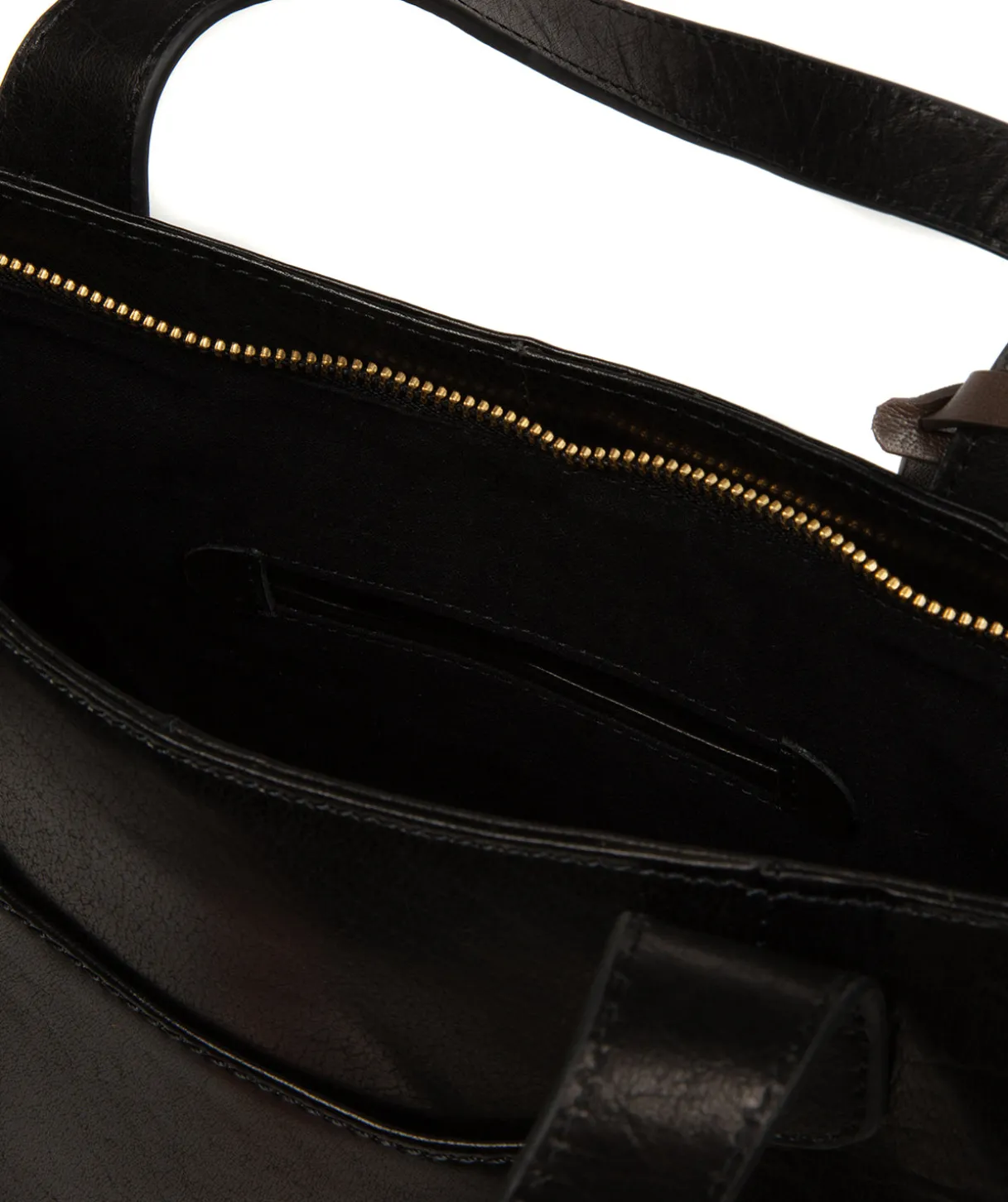 Minella' Black Leather Tote Bag