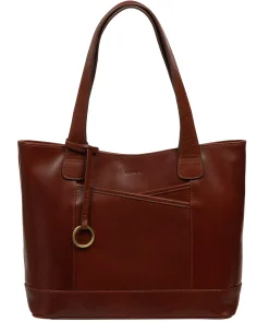 Minella' Conker Brown Leather Tote Bag