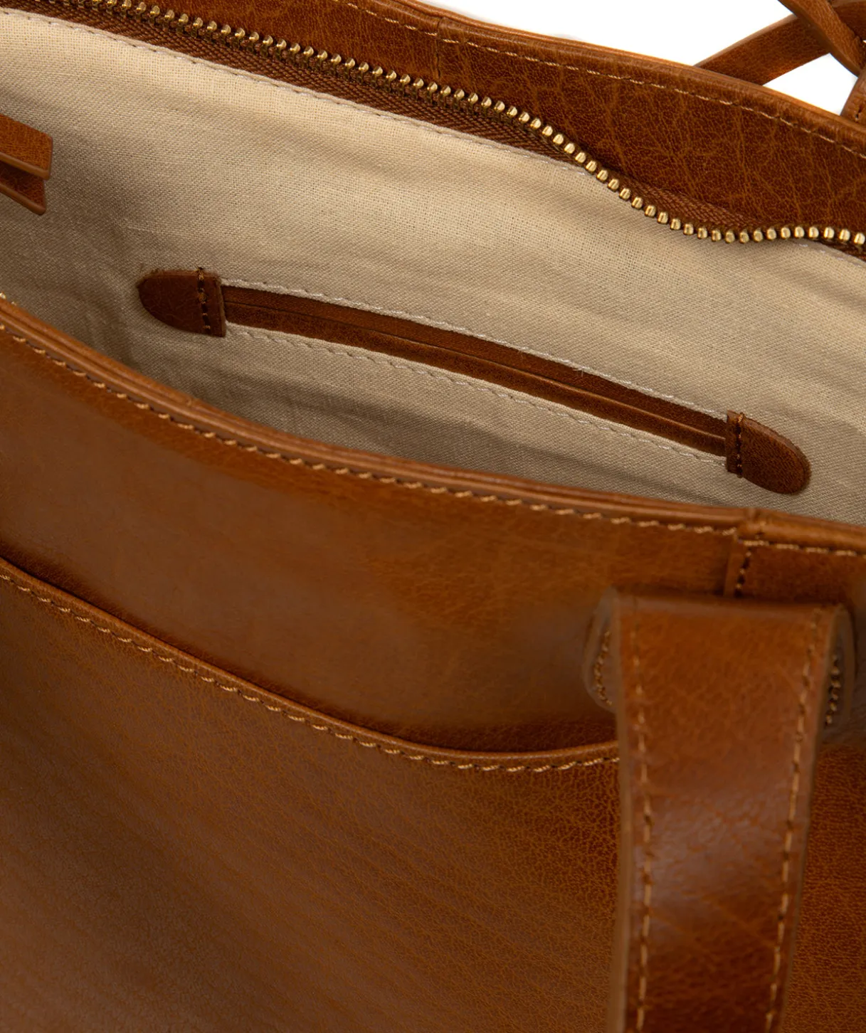 Minella' Dark Tan Leather Tote Bag
