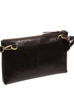 Minnow' Black Leather Cross Body Clutch Bag
