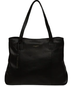 Mochi' Black Leather Tote Bag