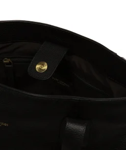 Mochi' Black Leather Tote Bag