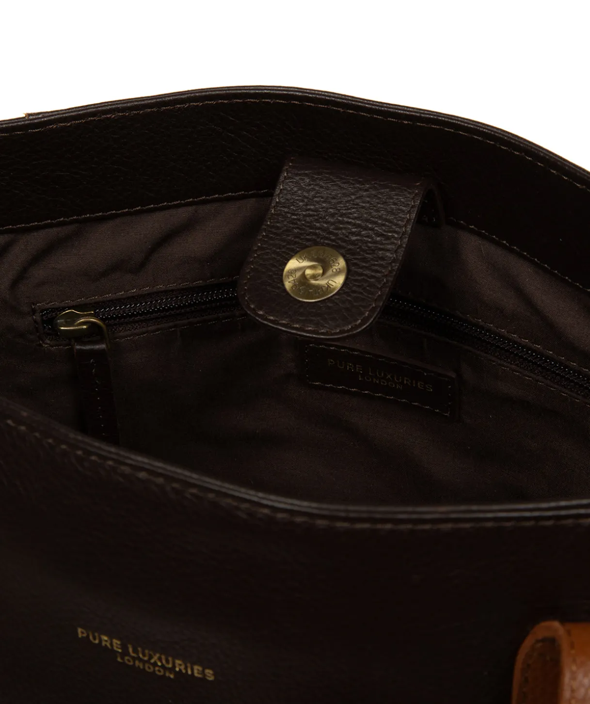 Mochi' Espresso & Rich Tan Leather Tote Bag