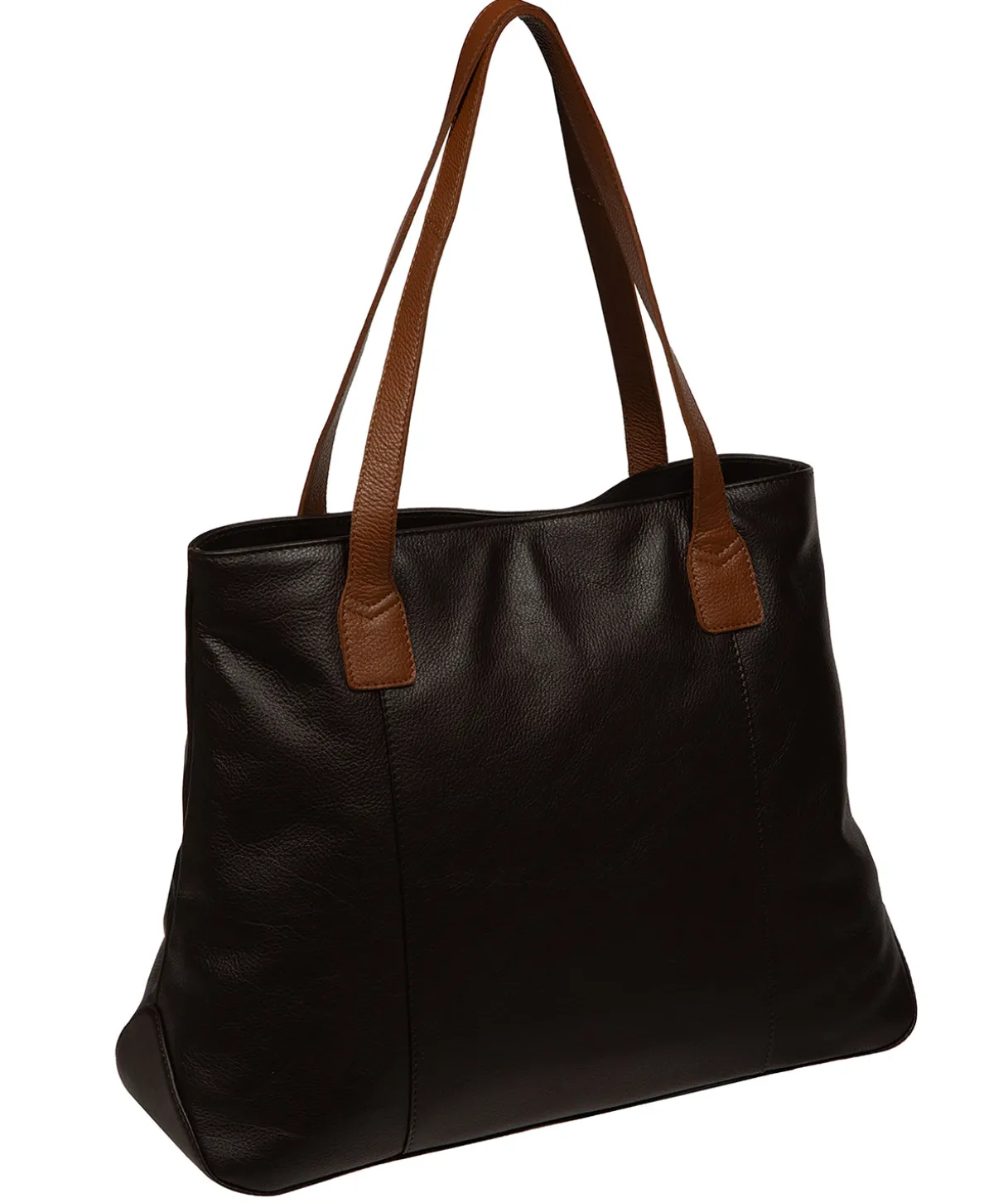 Mochi' Espresso & Rich Tan Leather Tote Bag