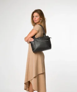 Mooki' Black Leather Handbag