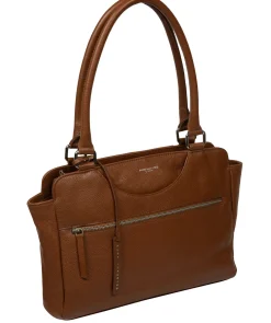Mooki' Rich Tan Leather Handbag
