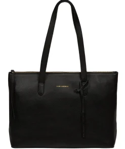 Morden' Black Leather Tote Bag