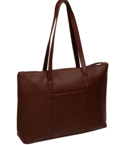 Morden' Chestnut Leather Tote Bag