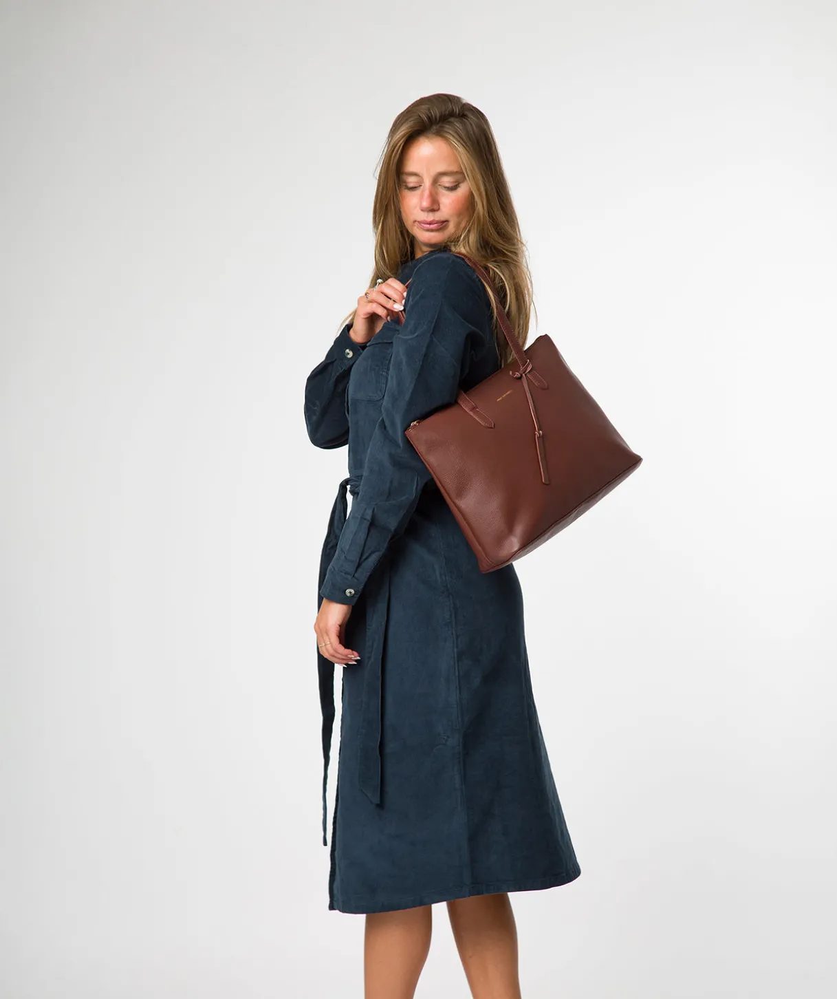 Morden' Chestnut Leather Tote Bag