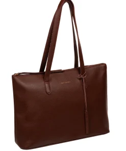 Morden' Chestnut Leather Tote Bag
