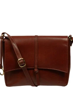 Myla' Conker Brown Leather Cross Body Bag