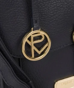 Naomi' Navy Leather Cross Body Bag