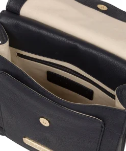 Naomi' Navy Leather Cross Body Bag
