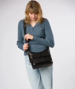 Natalie' Black Leather Shoulder Bag