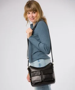 Natalie' Black Leather Shoulder Bag