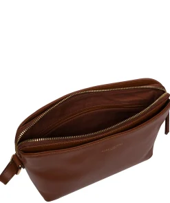 Natalie' Caramel Leather Cross Body Bag