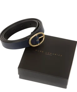 Navy Quality Leather Ladies' Belt