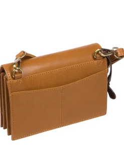 Nemo' Dark Tan Leather Cross Body Clutch Bag