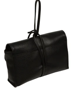 Nerissa' Black Leather Mini Clutch Bag